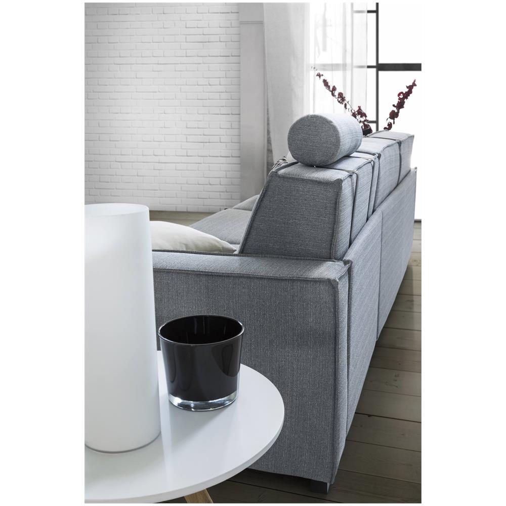 Divano Fisso Grazia, Divano Ad Angolo, 100% Made In Italy, Sofà Soggiorno Con, Penisola Contenitore Sinistra, Con Braccioli Standard, Cm 280x95h90, Grigio - Foto 4