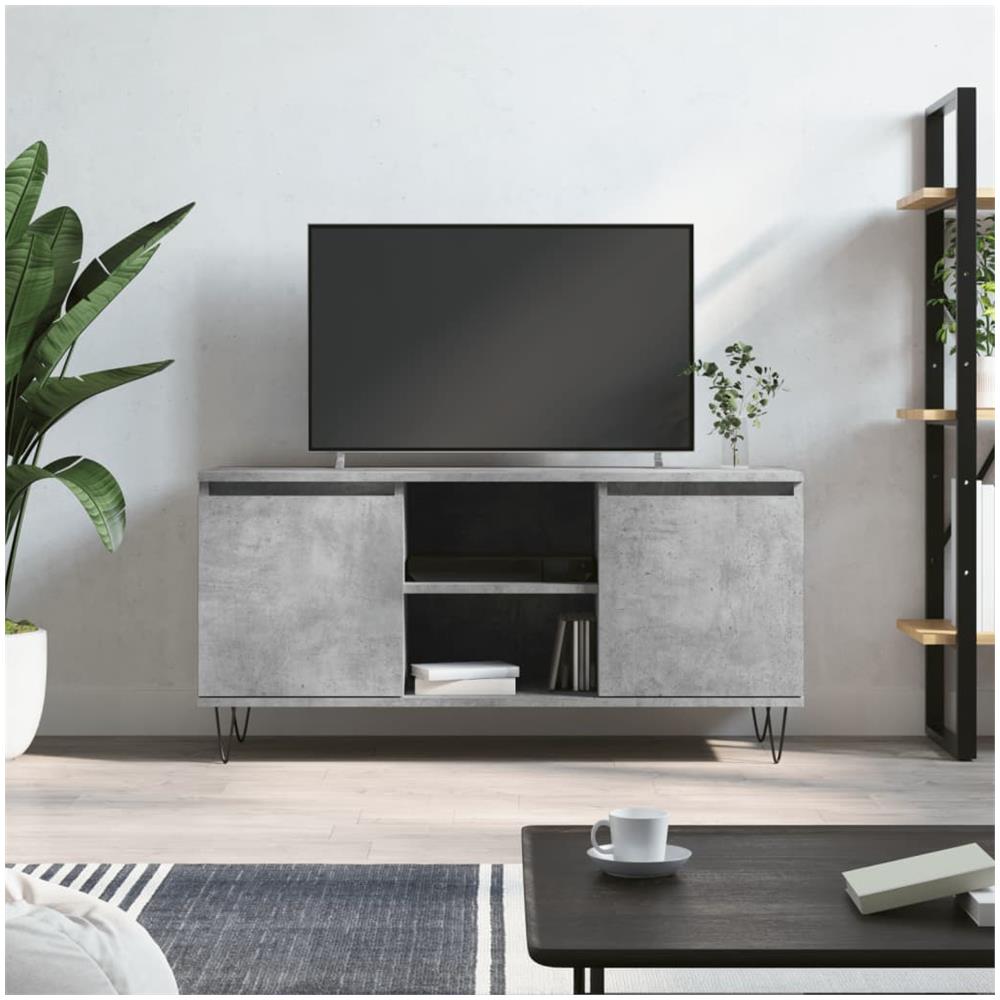 Mobile Porta Tv Grigio Cemento 104x35x50cm In Legno Multistrato - Foto 1