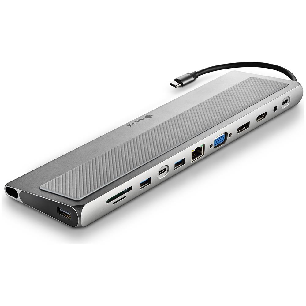 Wonderdock 12 Pro: Adattatore 12 In 1; 1 Xusb 2.0, 2x Usb 3.0, Hdmi, Dp, Vga, Uscita Audio, Pd, Rj45, Usb-c E Slot Per Schede Sd /tf - Foto 2