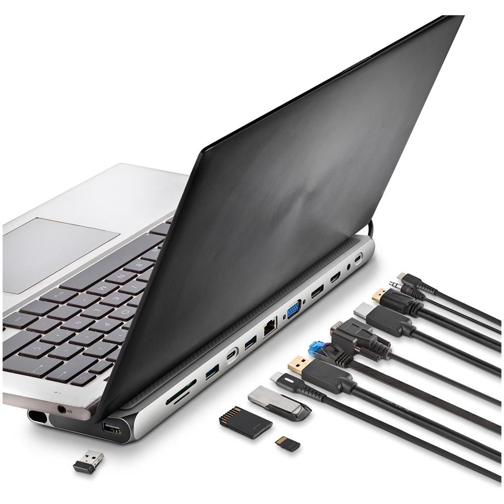 Wonderdock 12 Pro: Adattatore 12 In 1; 1 Xusb 2.0, 2x Usb 3.0, Hdmi, Dp, Vga, Uscita Audio, Pd, Rj45, Usb-c E Slot Per Schede Sd /tf - Foto 4