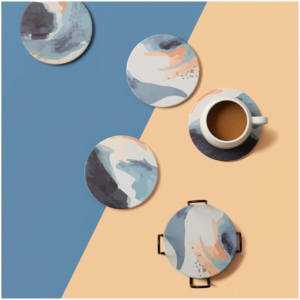 Sottobicchieri assorbenti per bevande con supporto, set da 6 - Foto 2