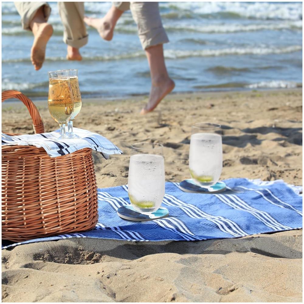 Sottobicchieri assorbenti per bevande con supporto, set da 6 - Foto 7