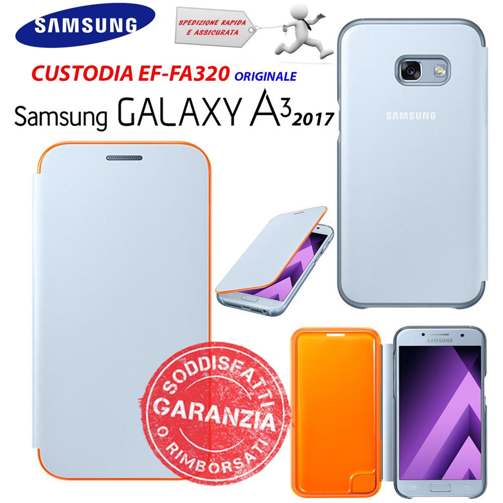 Flip Cover Neone per Galaxy A3 2017 Colore Blu - Foto 11