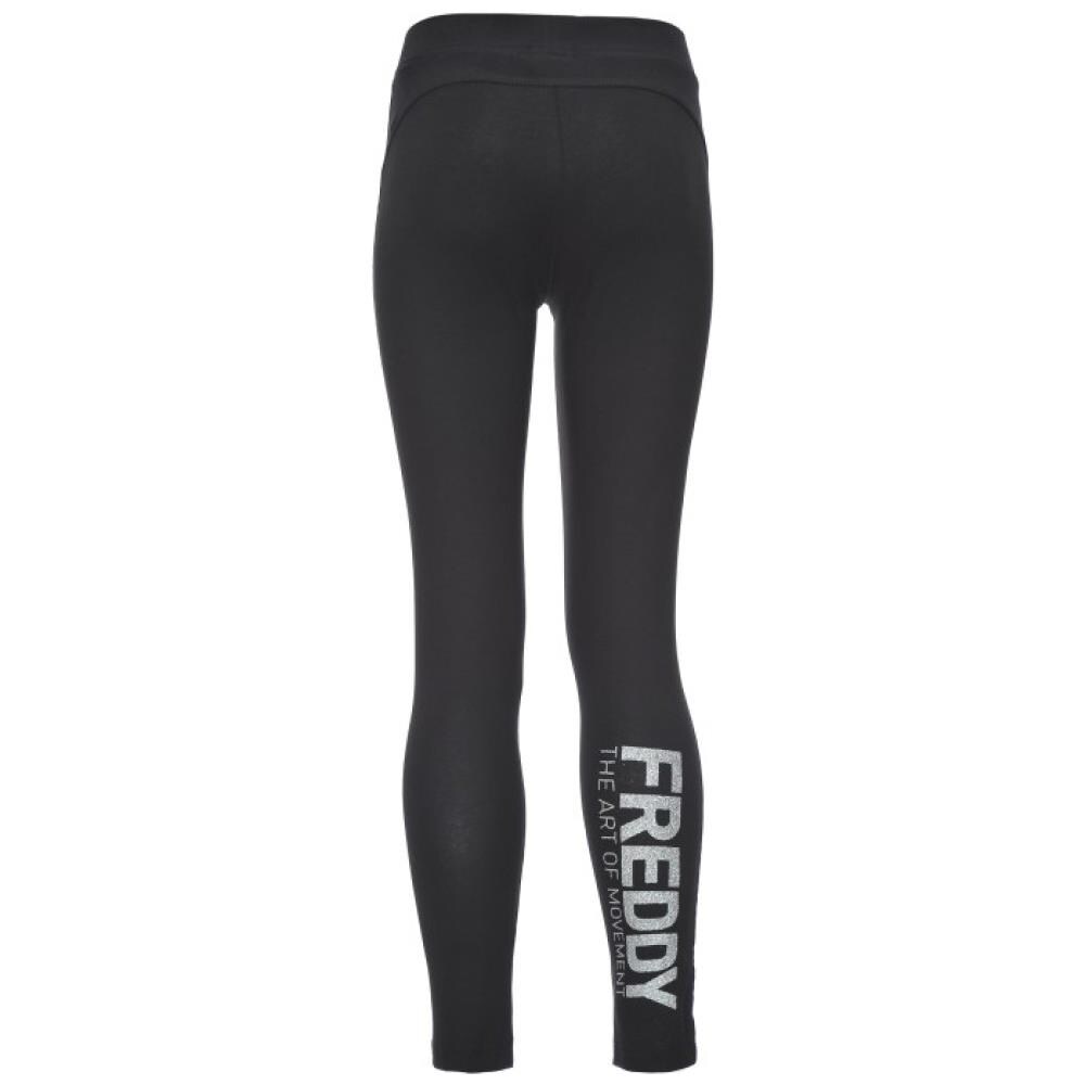 leggings Bambina Scritta Su 2 Righe 6a Nero Argento - Foto 2