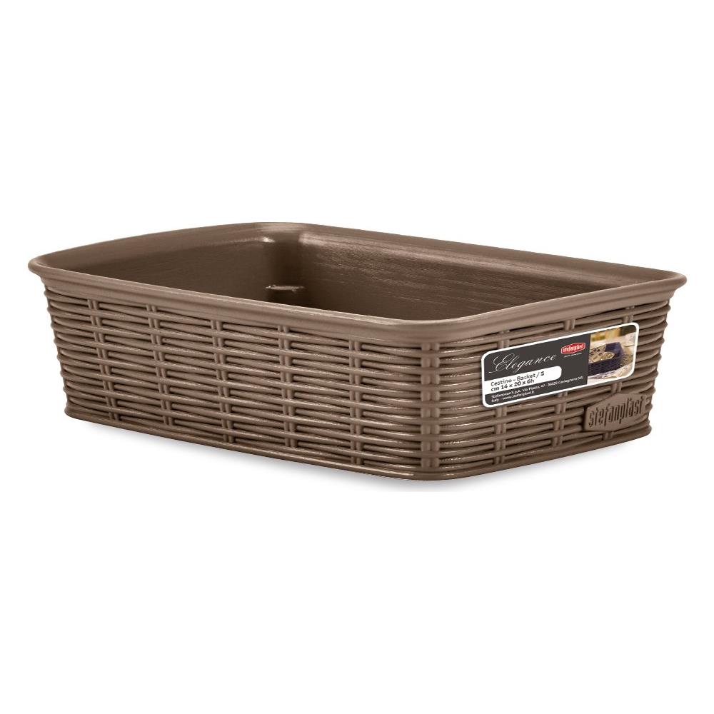 Cestino Elegance Rattan 20x14x6 Tortora - Foto 1
