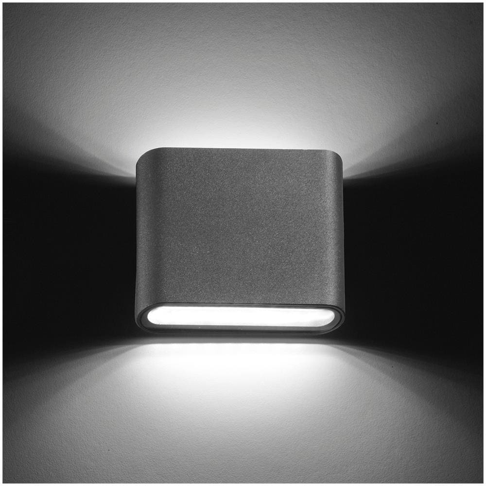 Cloe, Applique Led Orizzontale Da Esterno, Slim, Angoli Arrotondati, Finitura Antracite - Foto 1