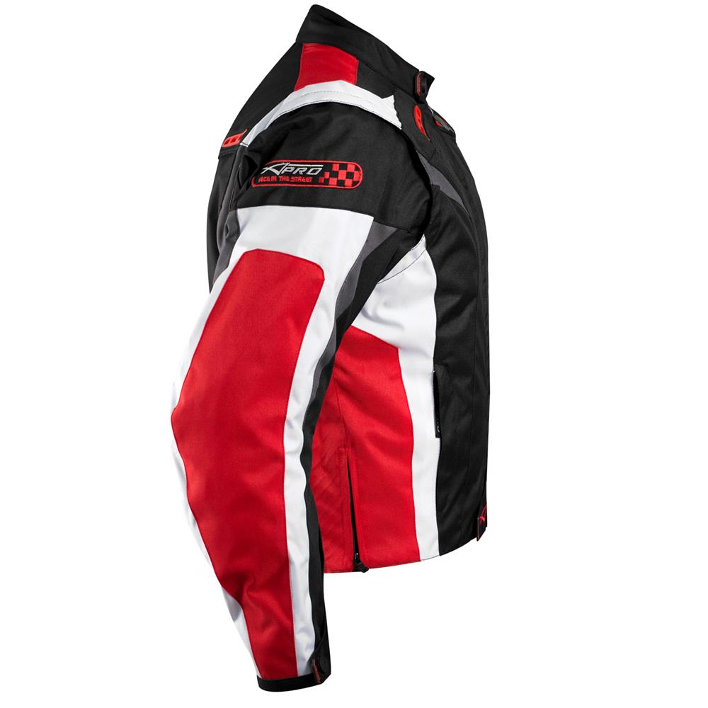 Giacca Tessuto Moto Protezioni Ce Manica Staccabile Gilet Termico Rosso S - Foto 5