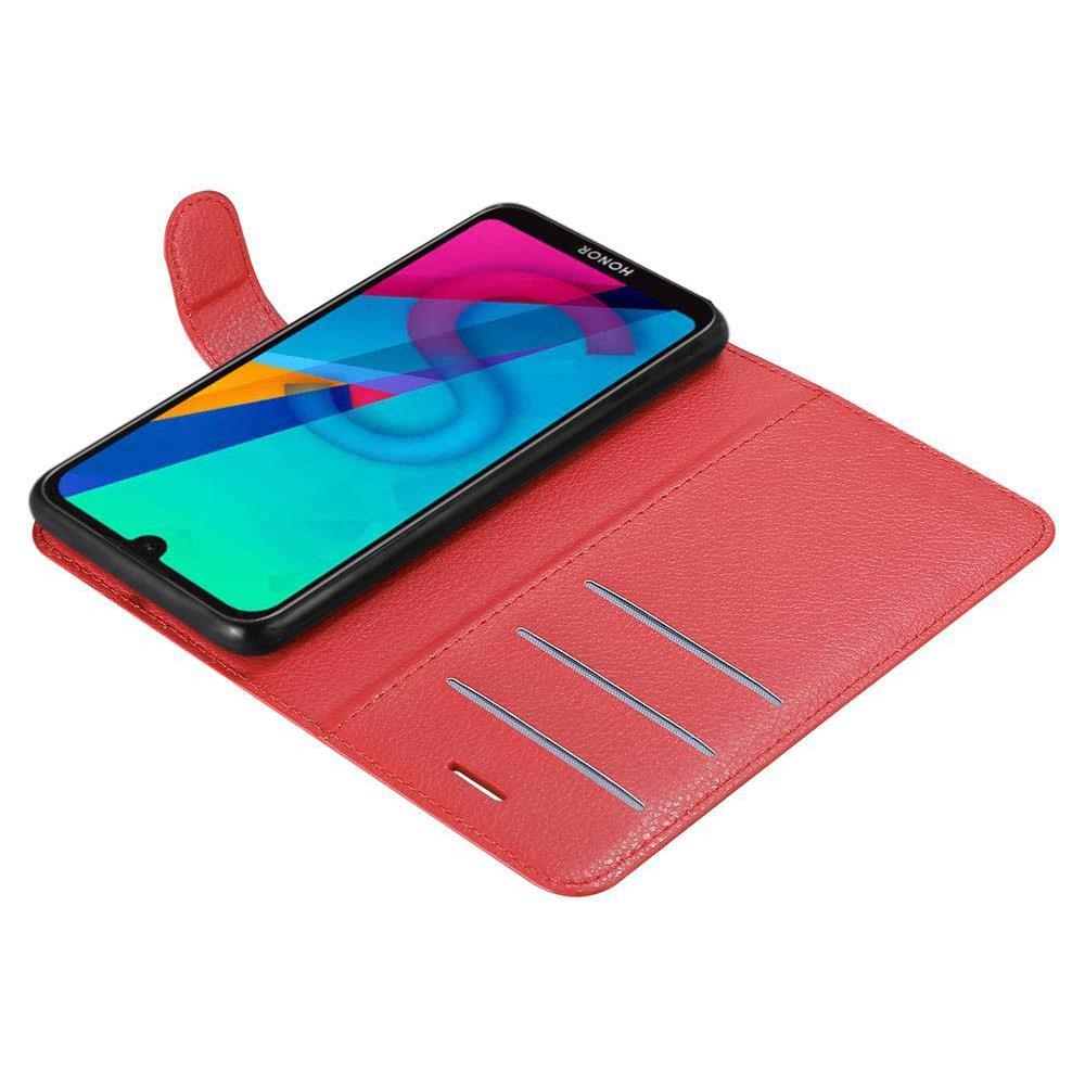 Custodia Compatibile Con Honor 8s In Rosso Carminio - Coperchio Protettiva Con Chiusura Magnetica, Funzione Stand E Tasca Per Le Carte - Foto 8