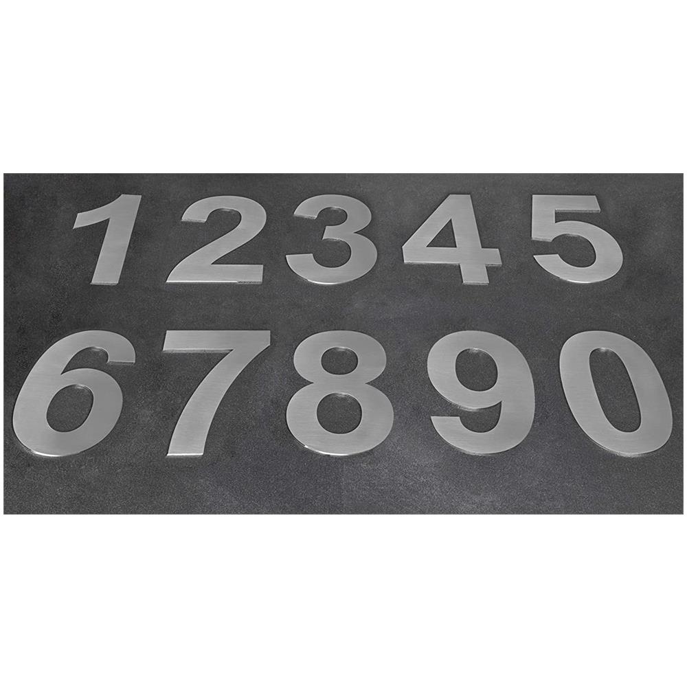 Numero Domestico Esterno, Portale O Garage, 16 Cm, Acciaio Inox Aisi 304, Installazione Adesiva (numero 6) - Foto 3
