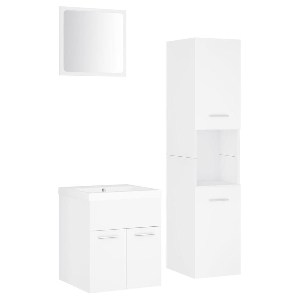 Set Mobili da Bagno Bianco in Legno Multistrato - Foto 2