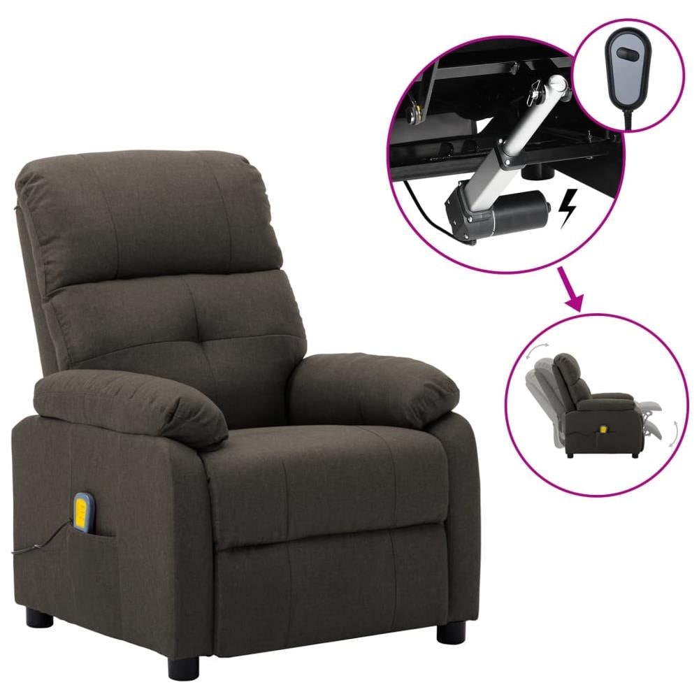 Poltrona Massaggiante Elettrica Tortora in Tessuto - Foto 1