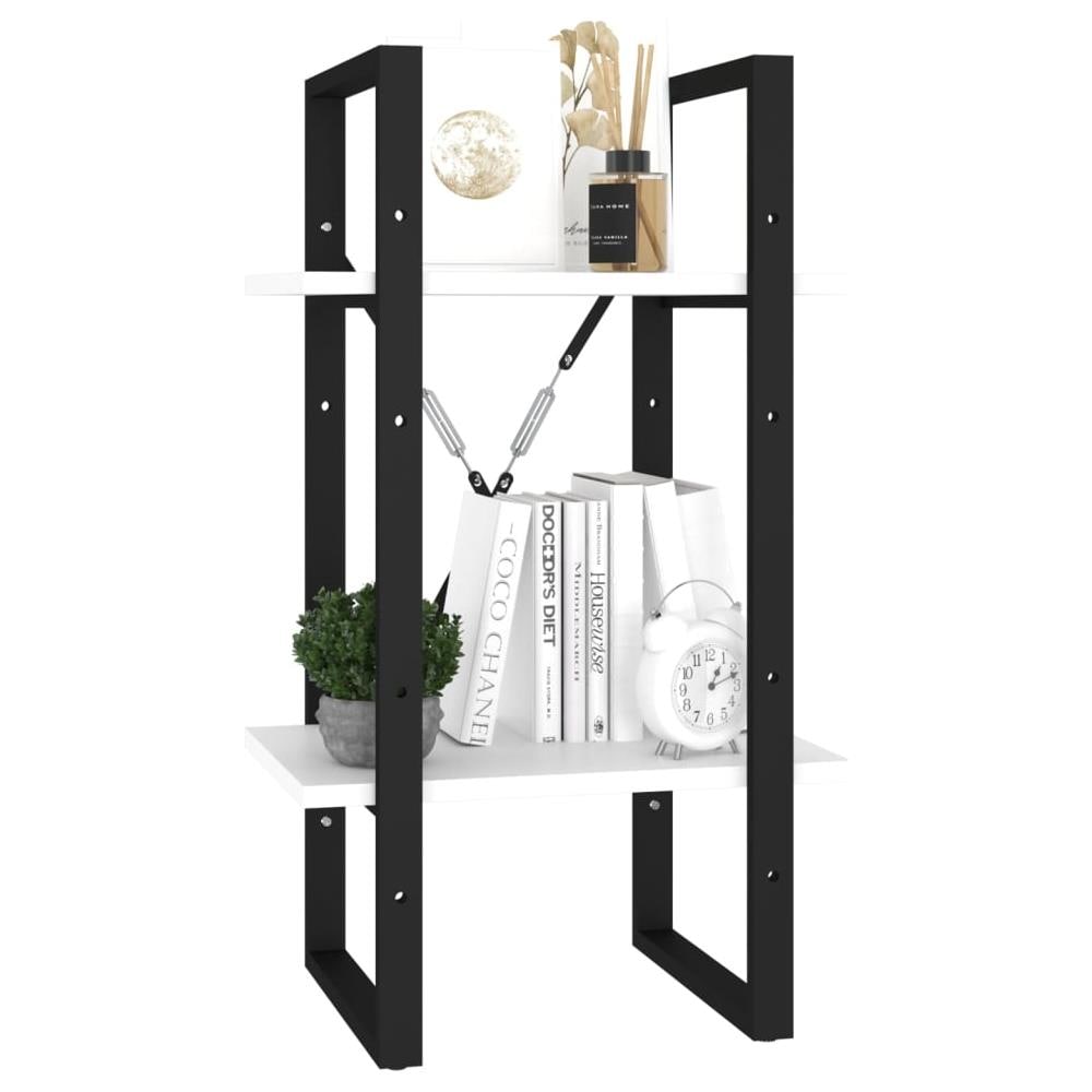 Libreria a 2 Ripiani Bianca 40x30x70 cm in Legno Multistrato - Foto 3