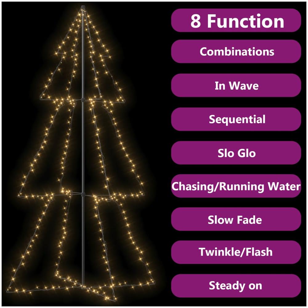 Albero di Natale a Cono 300 LED per Interni Esterni 120x220 cm - Foto 3