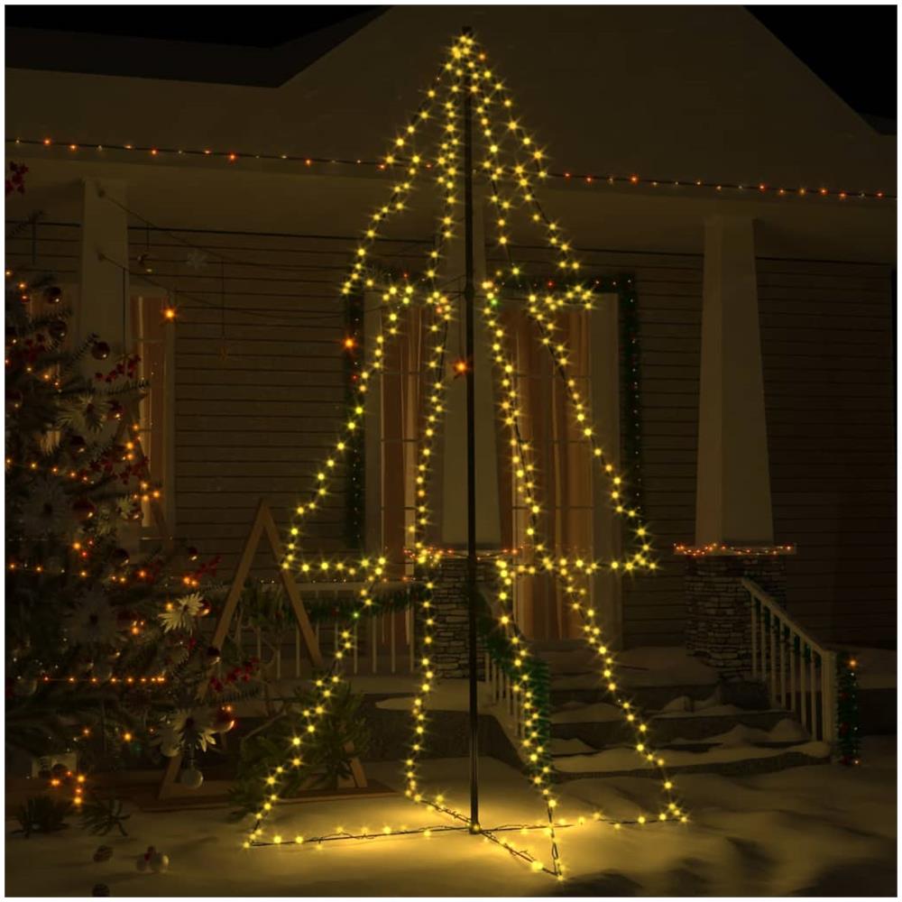Albero di Natale a Cono 300 LED per Interni Esterni 120x220 cm - Foto 1