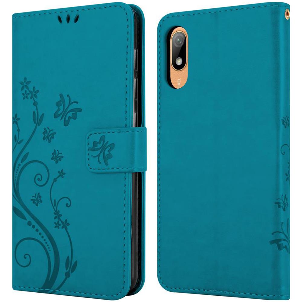 Custodia Compatibile Con Huawei Y6 Pro 2019 In Blu Fiore - Coperchio Protettivo In Design Floreale Con Chiusura Magnetica, Funzione Stand E Slot Per Carte - Foto 8
