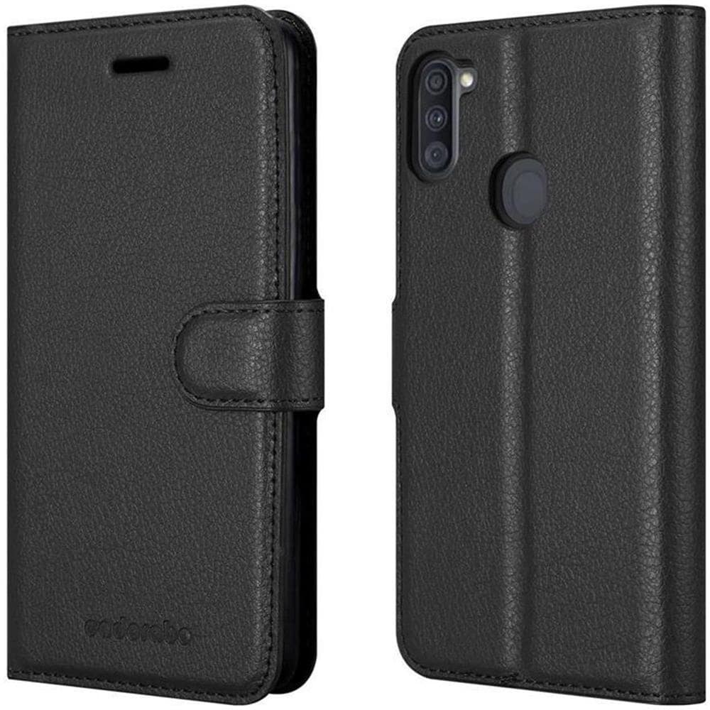 Custodia Compatibile Con Samsung Galaxy A11 In Nero Carbone - Coperchio Protettiva Con Chiusura Magnetica, Funzione Stand E Tasca Per Le Carte - Foto 8