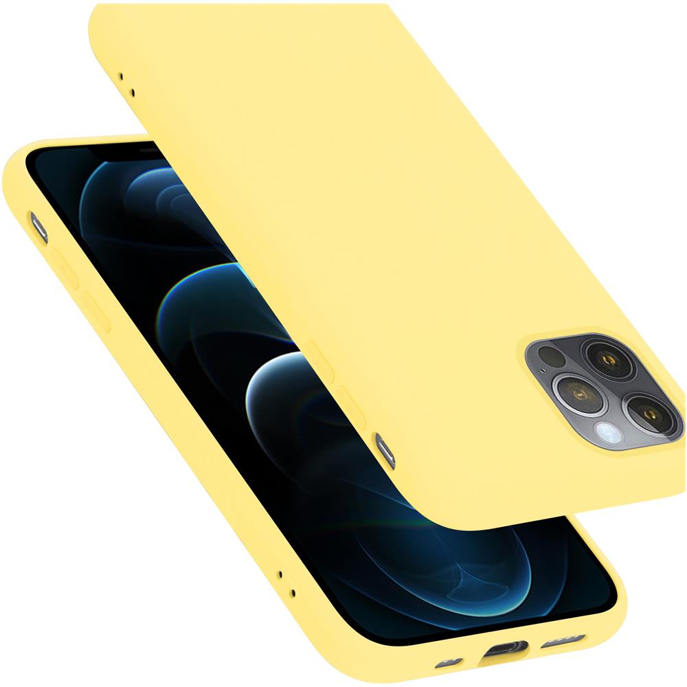 Custodia Compatibile Con Apple Iphone 12 / Iphone 12 Pro In Liquid Giallo - Coperchio Protettivo In Silicone Tpu Flessibile - Foto 1
