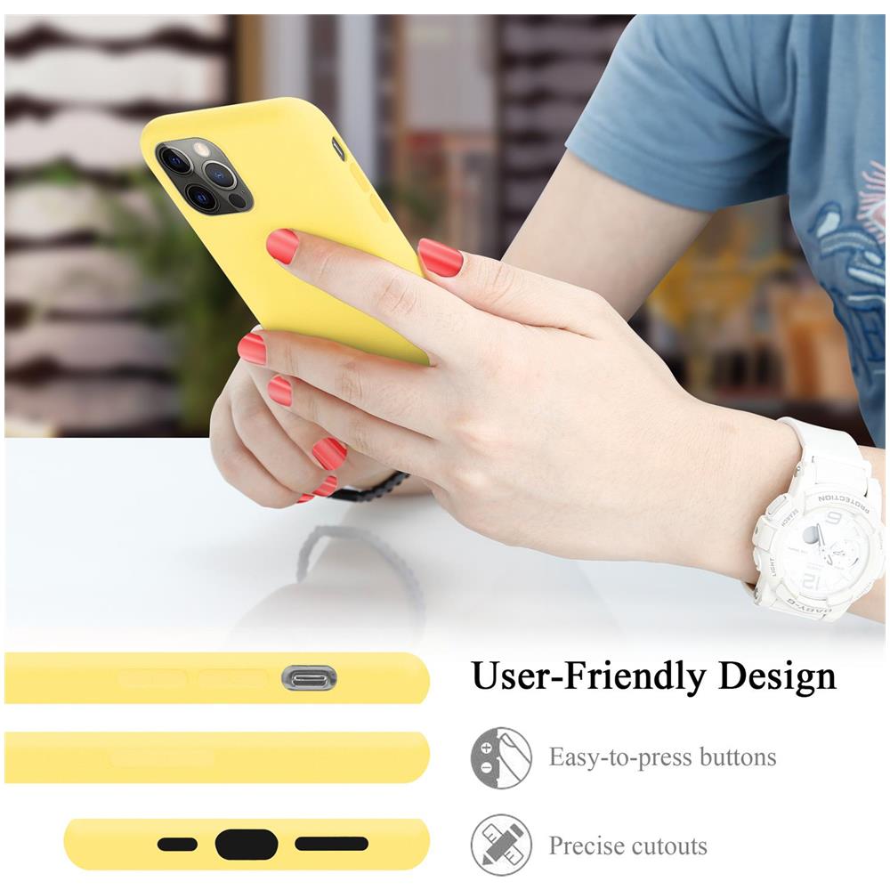Custodia Compatibile Con Apple Iphone 12 / Iphone 12 Pro In Liquid Giallo - Coperchio Protettivo In Silicone Tpu Flessibile - Foto 7