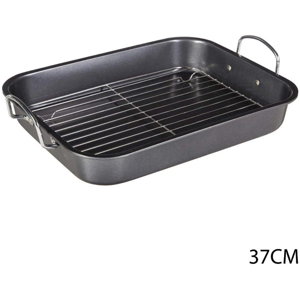 Stampo Da Forno Con Griglia E Manici, 37 X 29 X 5,5 Cm, Acciaio Inox - Foto 1
