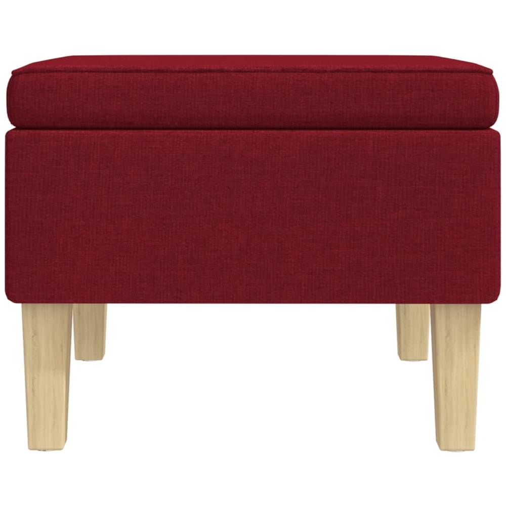 Poggiapiedi con Gambe in Legno Rosso Vino in Tessuto - Foto 4