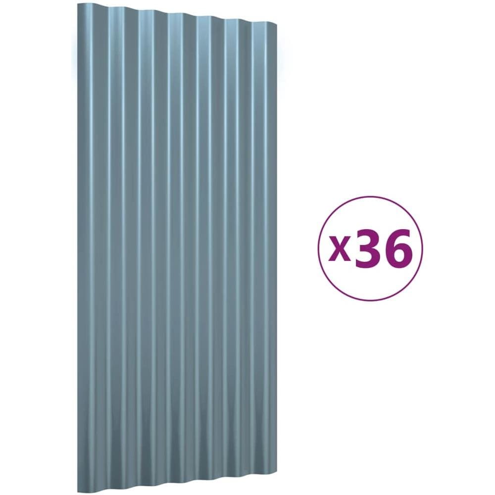 Pannelli Tetto 36pz Acciaio Verniciato A Polvere Grigio 80x36cm - Foto 1