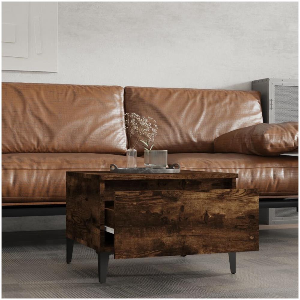Tavolini 2pz Rovere Fumo 50x46x35 Cm In Legno Multistrato - Foto 3