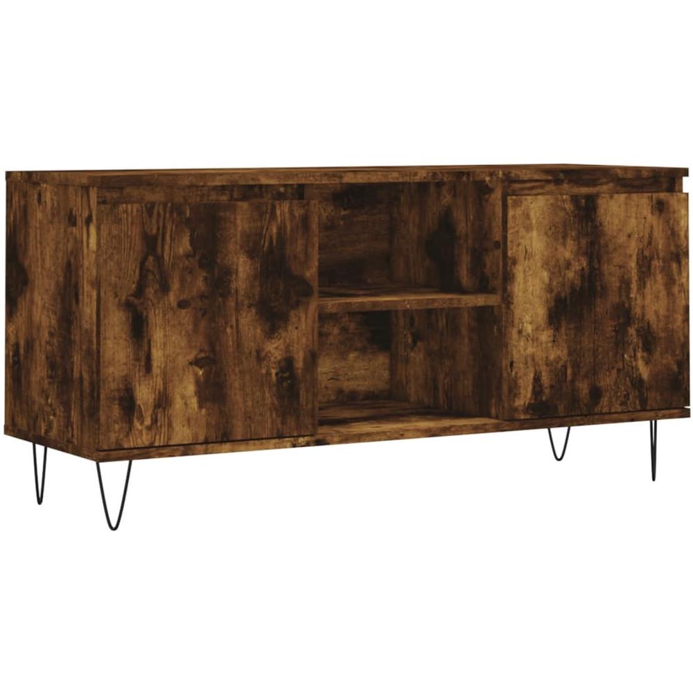 Mobile Porta Tv Rovere Fumo 104x35x50 Cm In Legno Multistrato - Foto 2