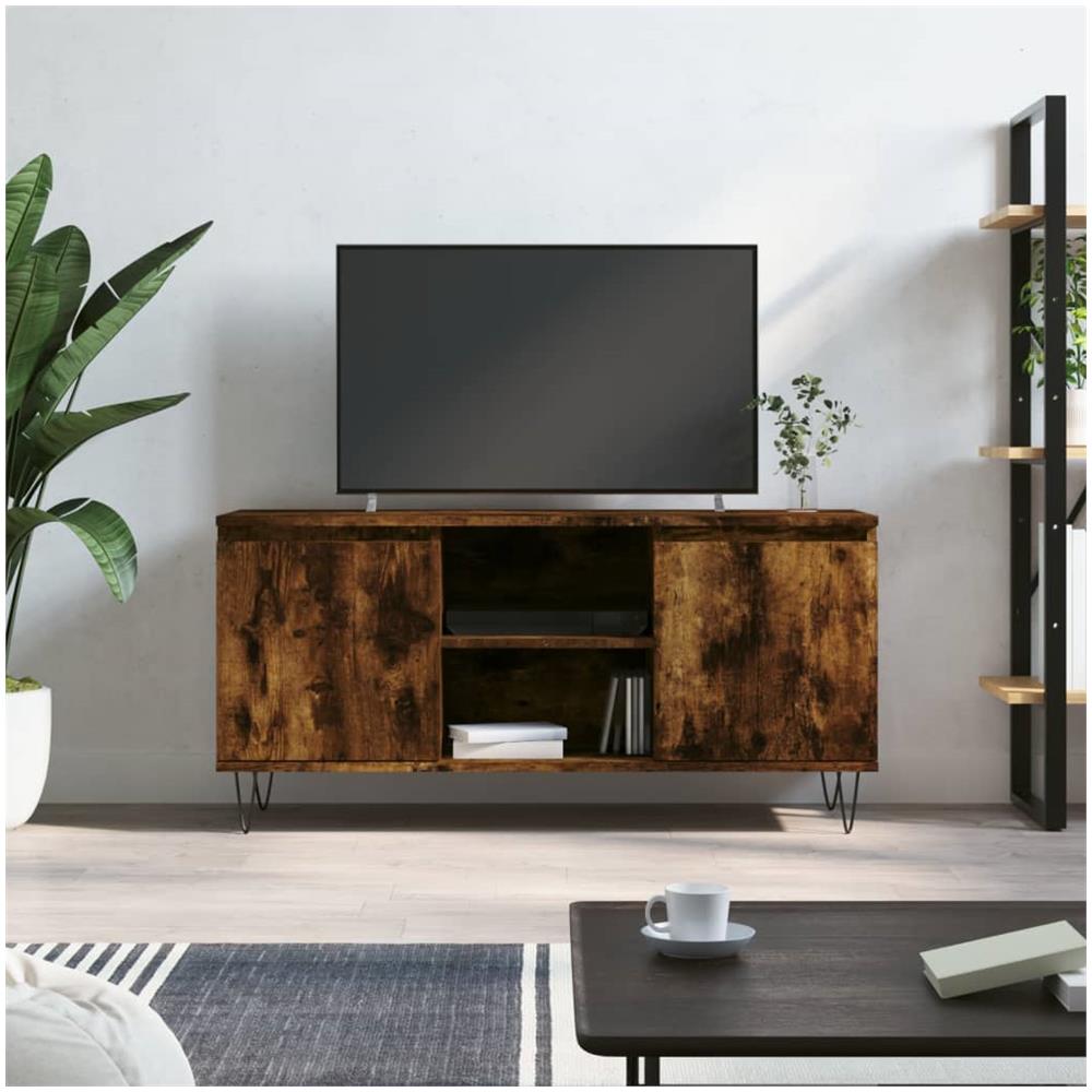 Mobile Porta Tv Rovere Fumo 104x35x50 Cm In Legno Multistrato - Foto 1