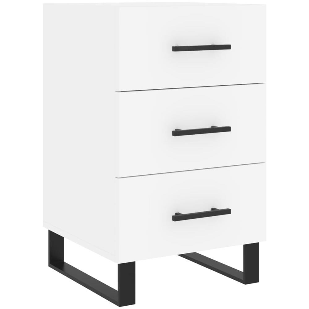 Comodino Bianco 40x40x66 Cm In Legno Multistrato - Foto 2