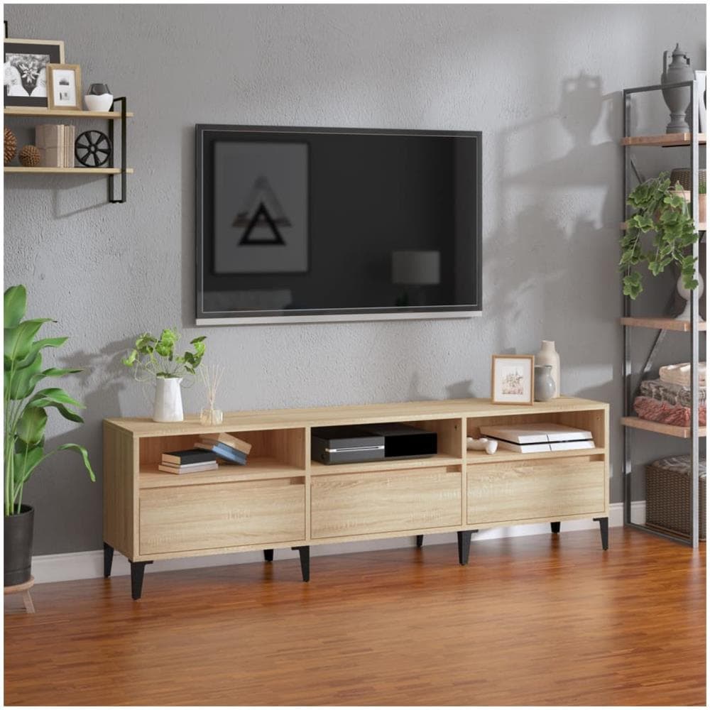 Mobile Porta Tv Rovere Sonoma 150x30x44,5 Cm Legno Multistrato - Foto 1