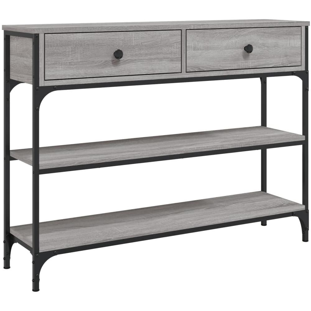 Tavolino Consolle Grigio Sonoma 100x25x75cm Legno Multistrato - Foto 2