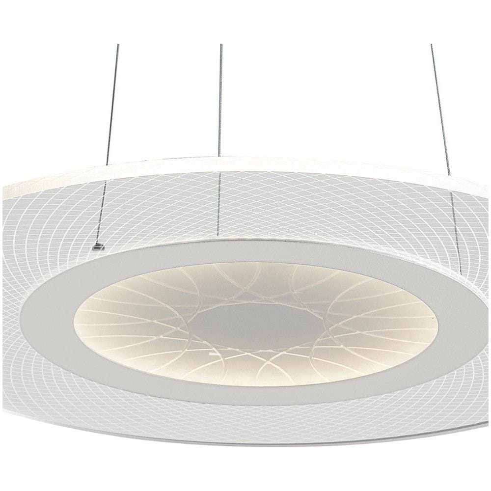 LED-ETERNITY-S50 - Lampadario sospeso Moderno Tondo Bianco Metallo Acrilico Led 34 watt Luce Naturale - Foto 1