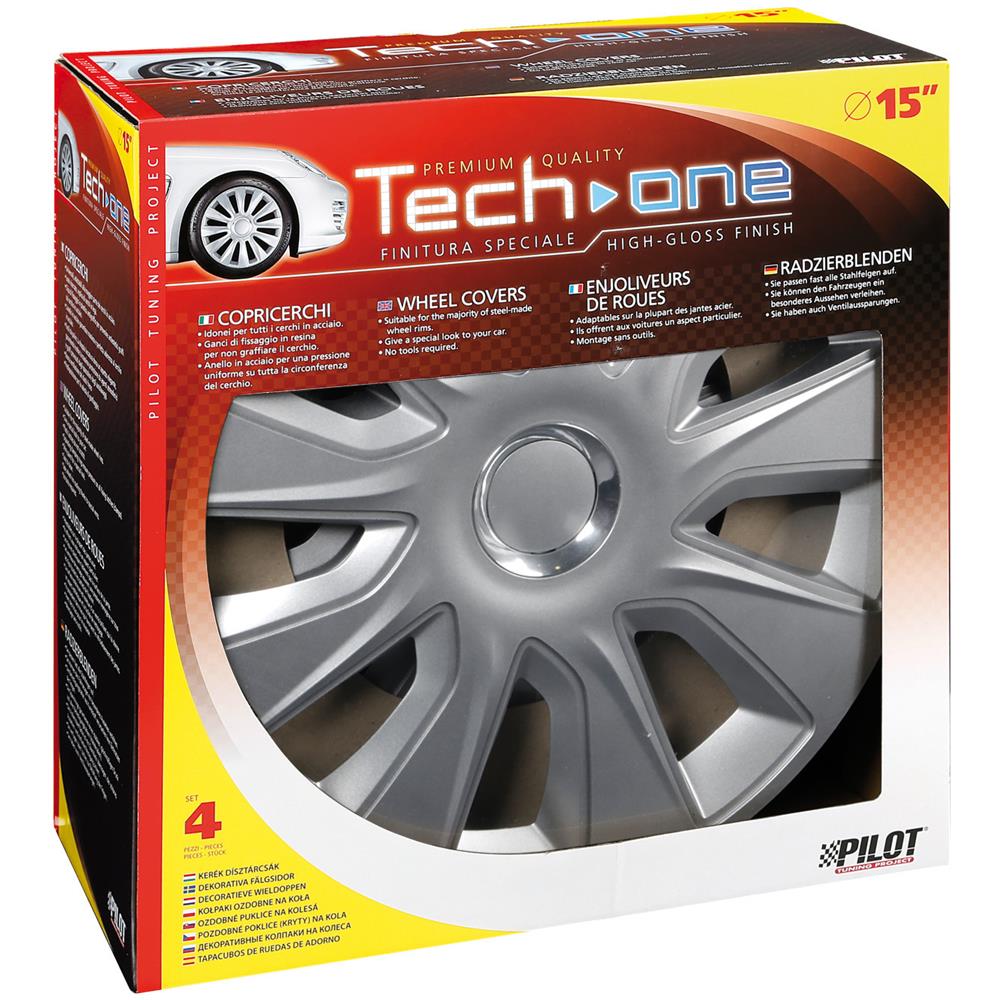 Copricerchi Auto Universali 15 Pollici Tech-one Stratos Rc Silver 31597 - Foto 7