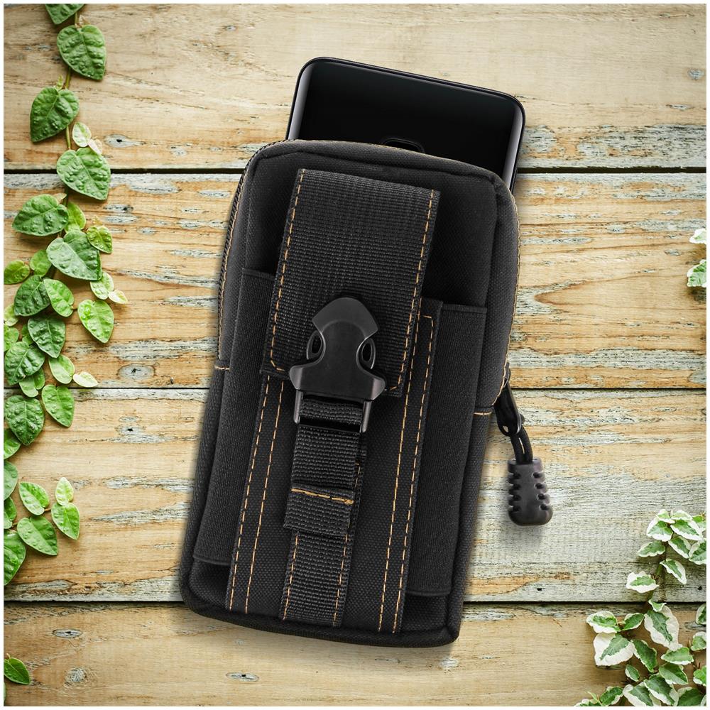 Borsellino Smartphone Universale Custodia Passante-cintura + Moschettone - Nero - Foto 2