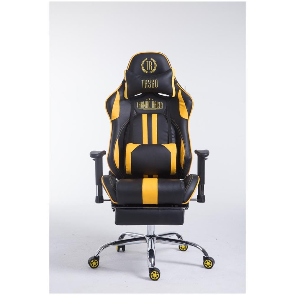 Poltrona Racing Limit XL Similpelle Nero Giallo con Poggiapiedi - Foto 2