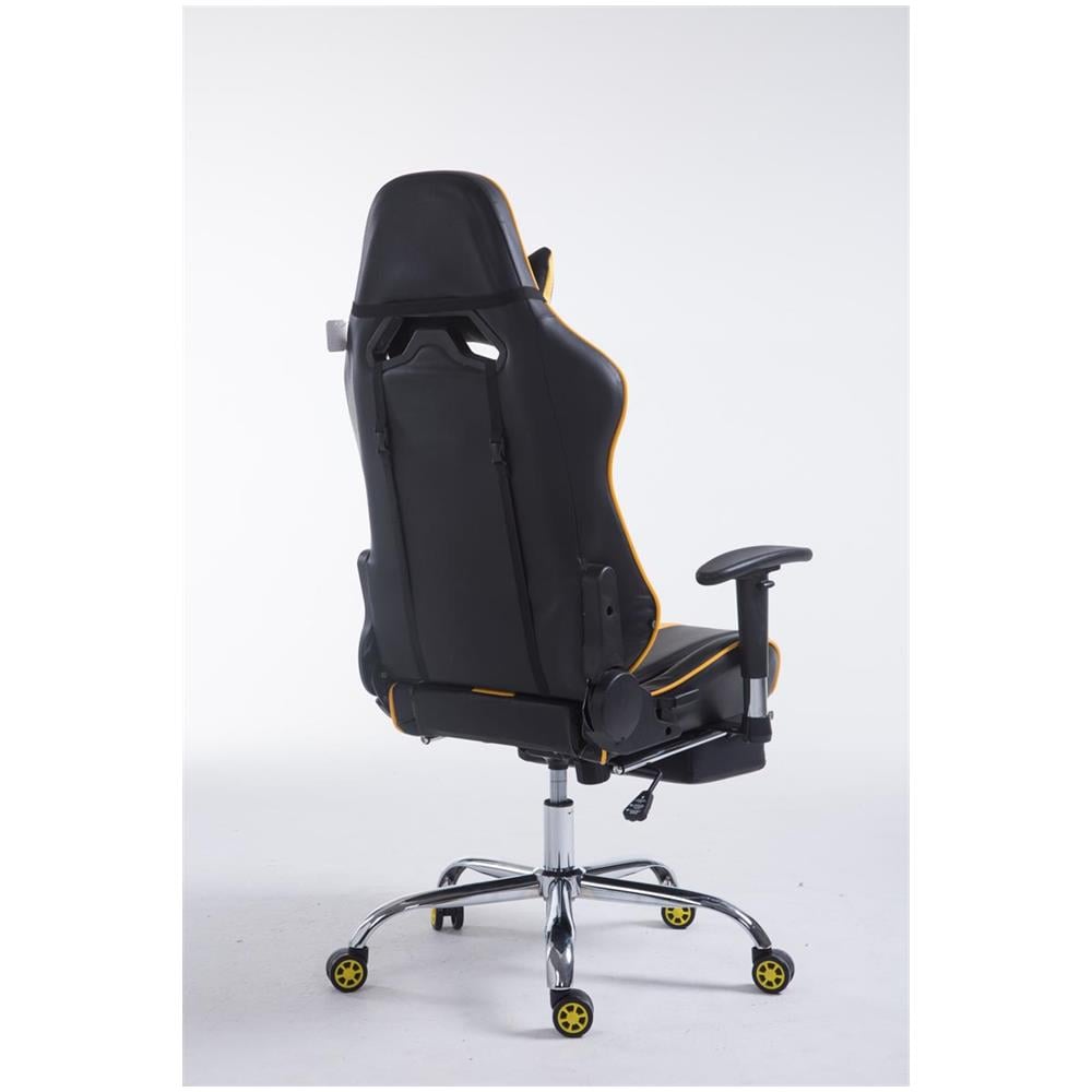 Poltrona Racing Limit XL Similpelle Nero Giallo con Poggiapiedi - Foto 5