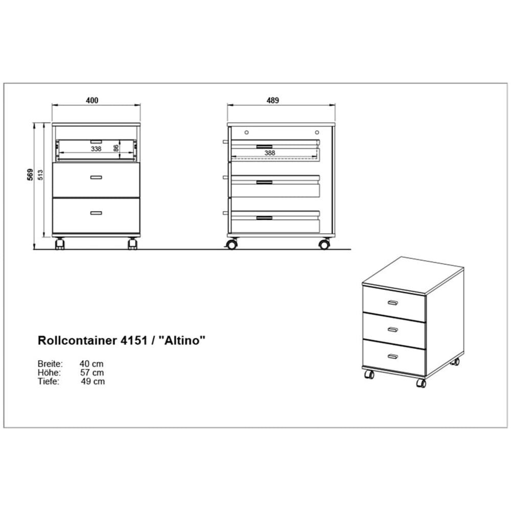 Schedario E Ruote Altino 40x48,9x56,9cm Rovere Navarra Bianco - Foto 6