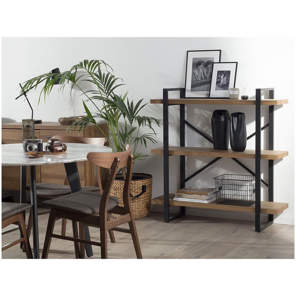 Scaffale Con 3 Mensole Colore Legno Scuro Timber - Foto 2