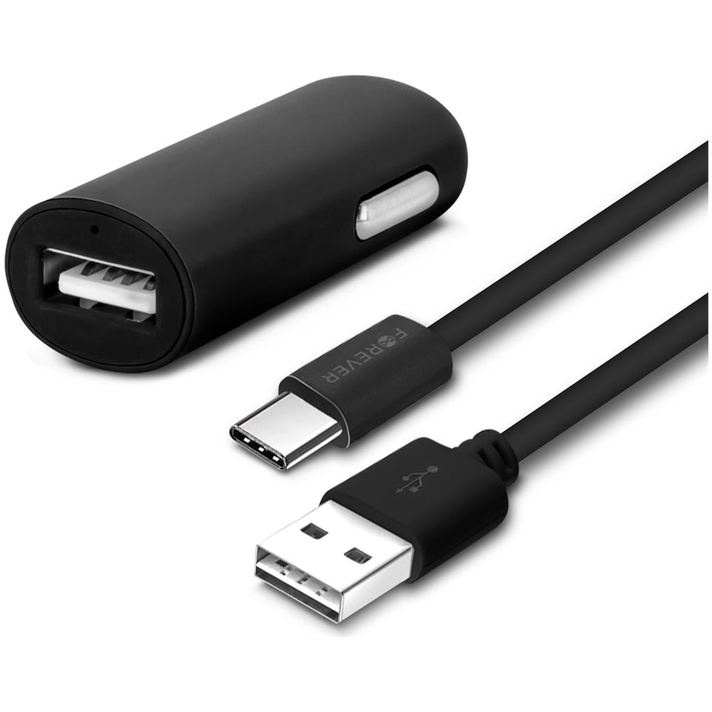 Caricabatterie Da Auto Accendisigari 2a Con Cavo Usb Tipo C 1.2m Nero - Foto 1
