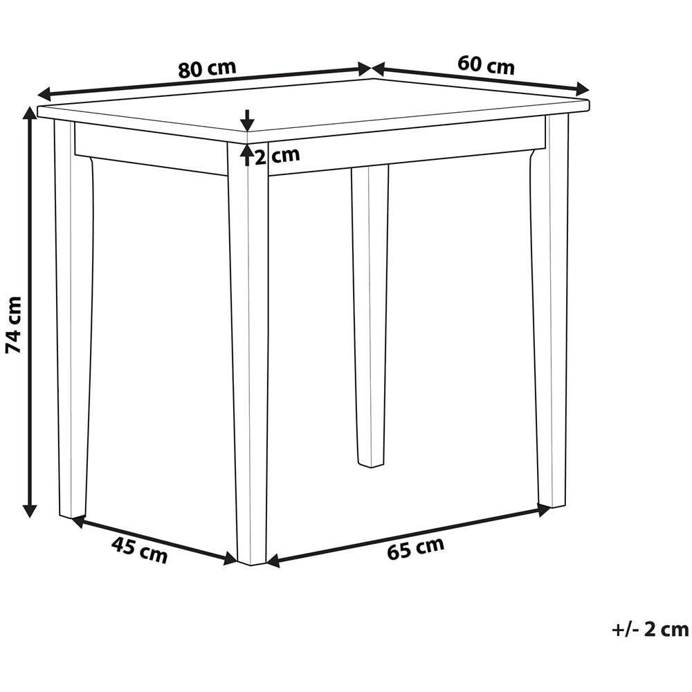 Tavolo Da Pranzo In Legno Chiaro E Bianco 60 X 80 Cm Battersby - Foto 2