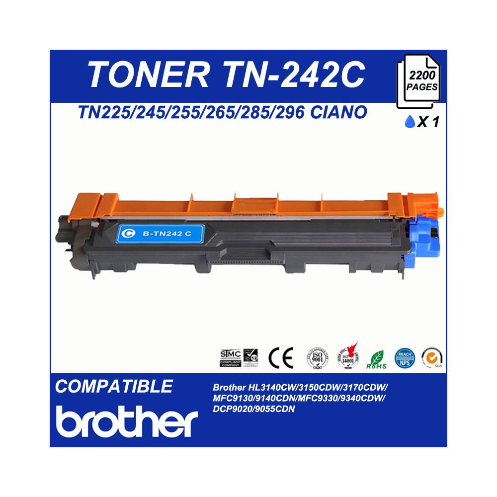 TONER - Cartuccia Laser, Stampante Brother Tn225/245/255/265/285/296 Ciano 2200 Pagine - Foto 1
