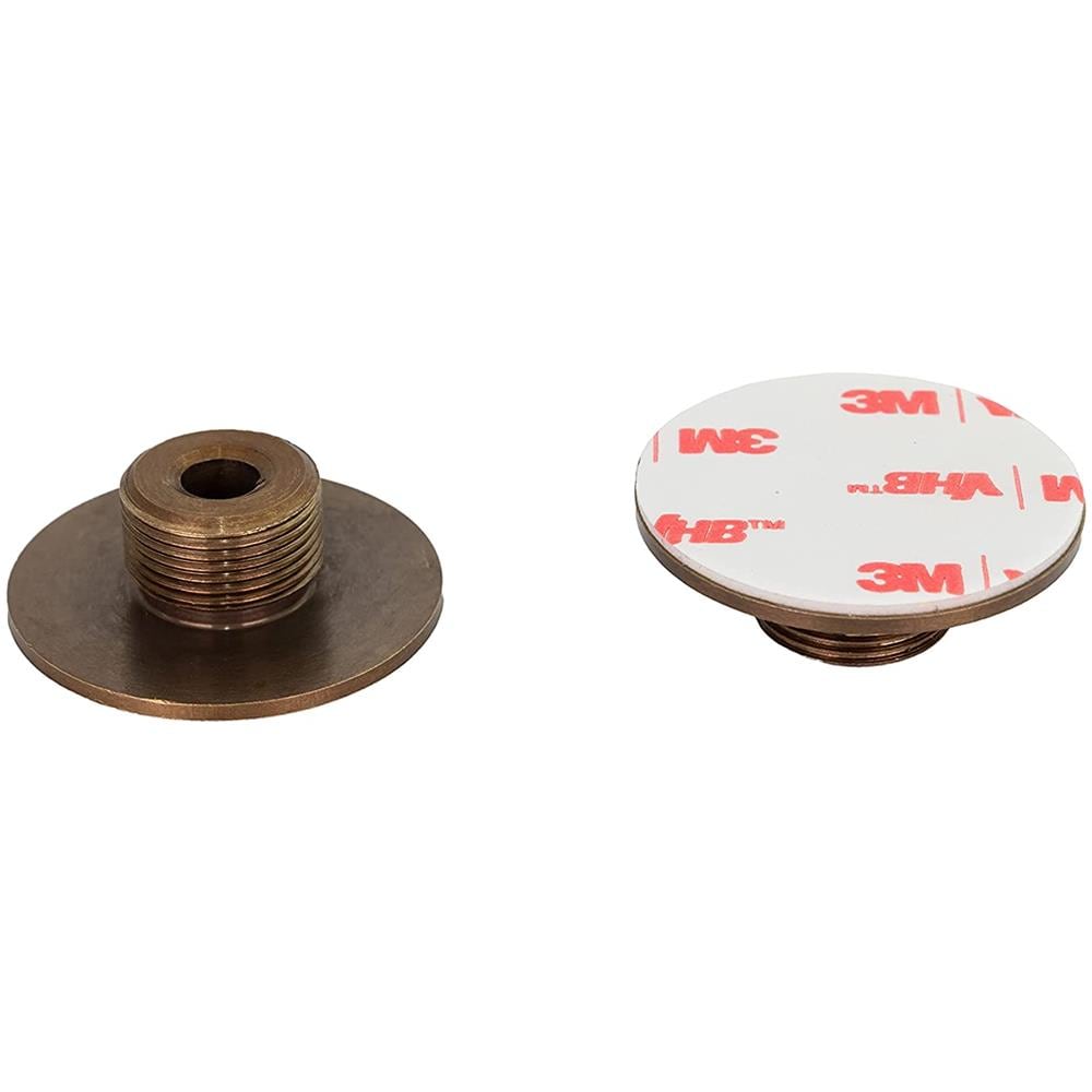 Arresto Della Porta Adesiva Con Base Filettata, Ottone Opaco, Gomma Nera, Rif. I-203 / 35x19-dual-cu - Foto 3