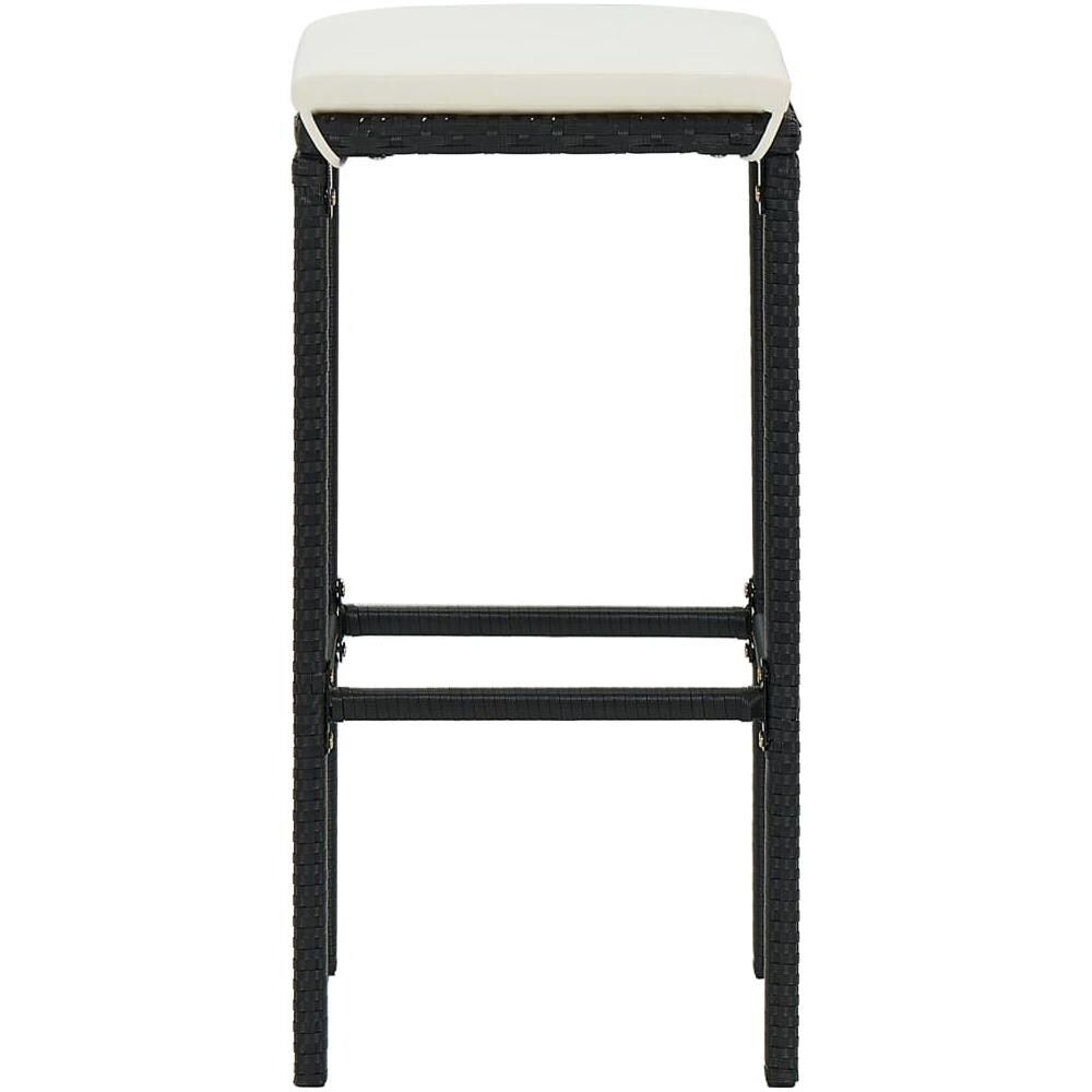 Set da Bar da Giardino 7 pz con Cuscini Nero - Foto 3