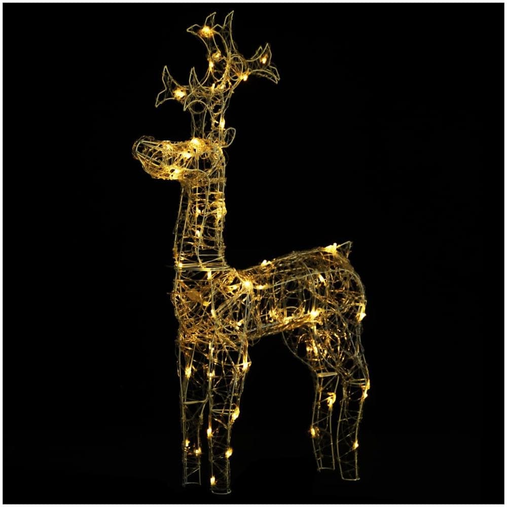 Renne e Slitta Decorazione Natale 90 LED 60x16x100 cm Acrilico - Foto 1