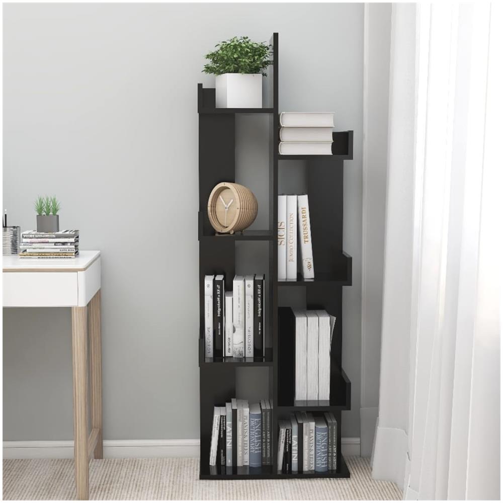 Libreria Nera 48x25,5x140 cm in Legno Multistrato - Foto 3