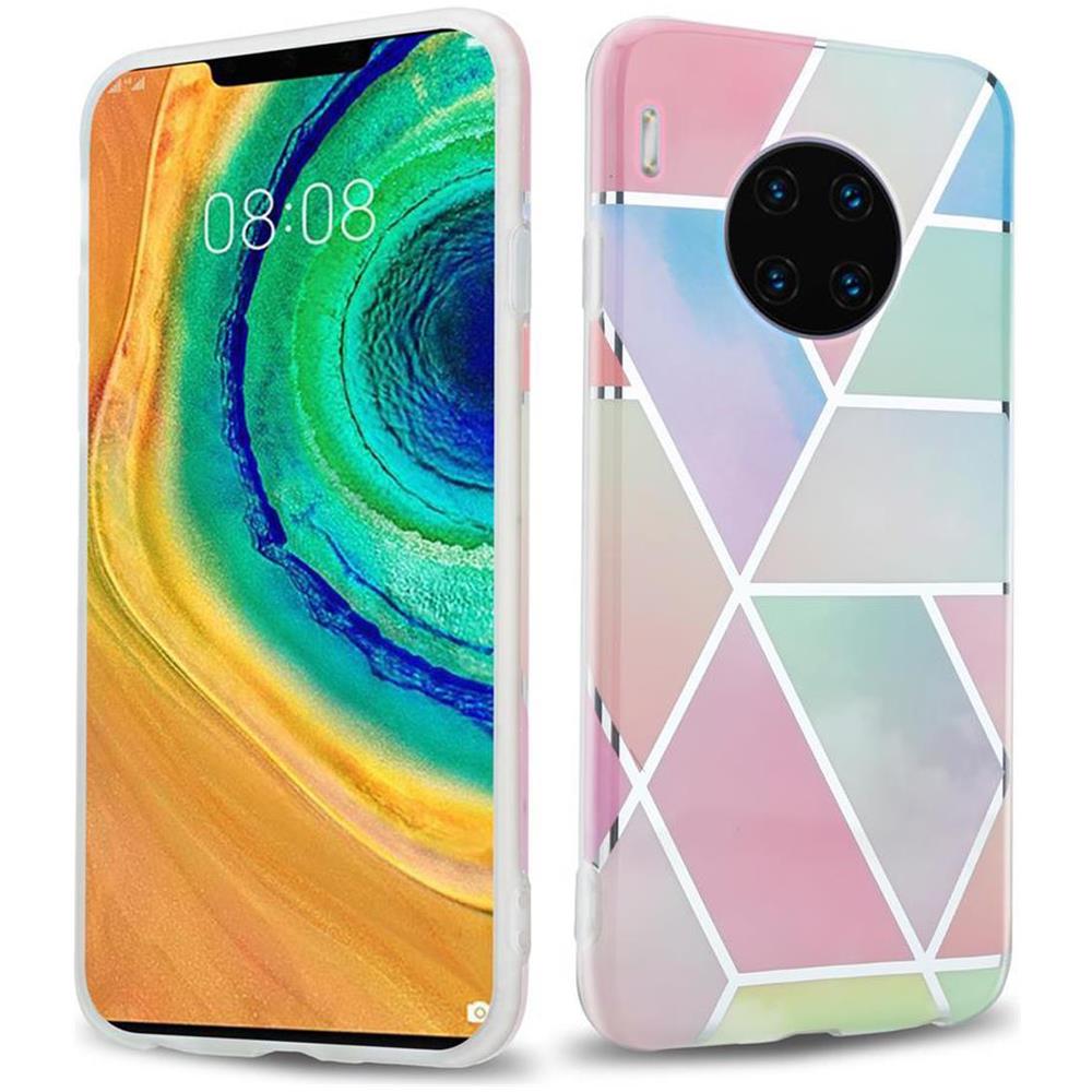 Custodia Compatibile Con Huawei Mate 30 Pro In Marmo Arcobaleno No. 11 - Coperchio Protettivo In Silicone Tpu Con Motivo A Mosaico - Foto 1