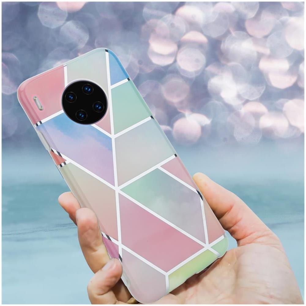 Custodia Compatibile Con Huawei Mate 30 Pro In Marmo Arcobaleno No. 11 - Coperchio Protettivo In Silicone Tpu Con Motivo A Mosaico - Foto 8