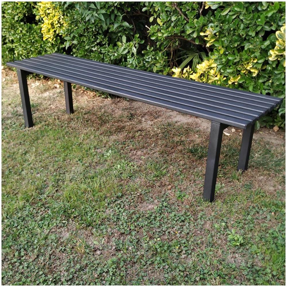 BACKYARD EXPRESSIONS Panchina Da Giardino In Ghisa E Legno: 114 Cm – Panca Rustica Per Esterni (Crema/Grigio/Verde)