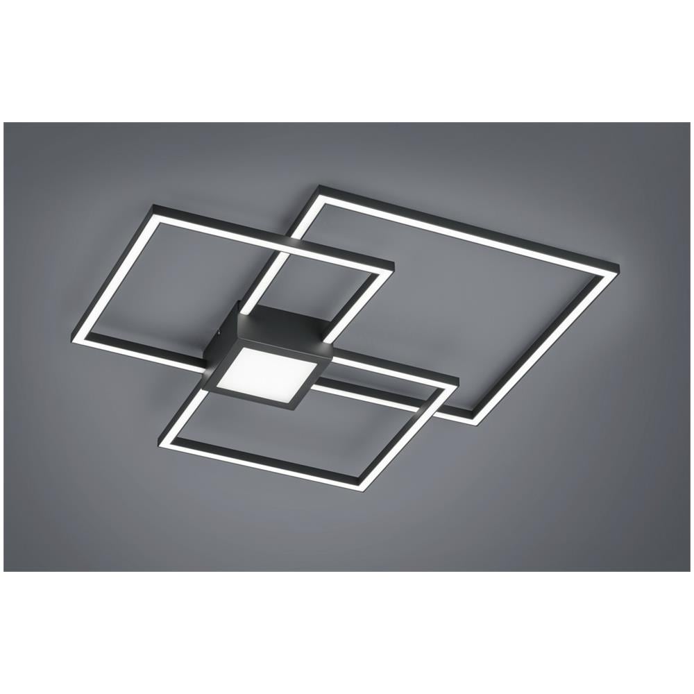 Hydra Plafoniera Led Metallo Antracite Triplo Quadrato+luce Centrale Dimmerabile Con Interr. L. 66x6 - Foto 1