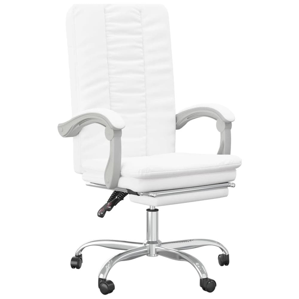 Poltrona Da Ufficio Reclinabile Bianca In Similpelle - Foto 2